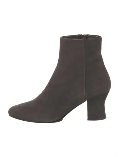 Pre-owned The Row Suede Boots In Grey