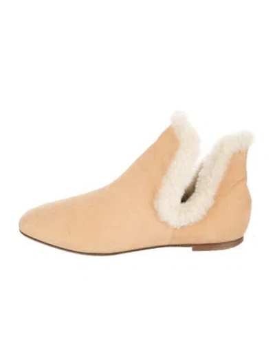 Pre-owned The Row Suede Boots In Neutral