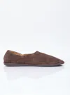 THE ROW SUEDE CANAL SLIPPERS