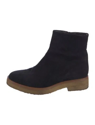 Pre-owned The Row Suede Colorblock Pattern Boots In Multi