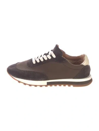 Pre-owned The Row Suede Colorblock Pattern Sneakers In Brown