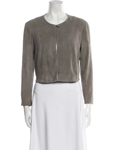 Pre-owned The Row Suede Evening Jacket In Gray