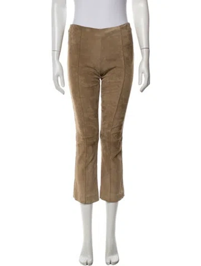 Pre-owned The Row Suede Flared Pants In Neutrals