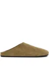 The Row Beige Hudson Suede Slide Loafers In Nude
