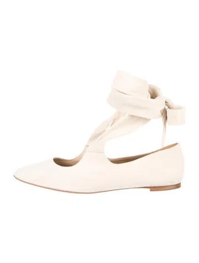 Pre-owned The Row Suede Flats In Neutral