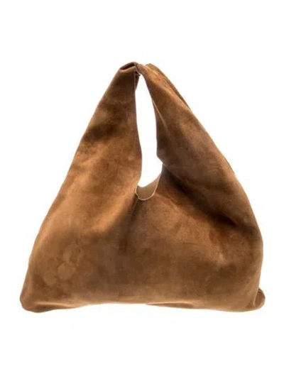 Pre-owned The Row Suede Hobo In Brown