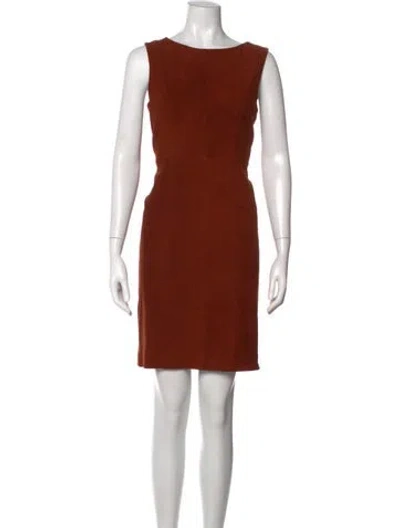 Pre-owned The Row Suede Knee-length Dress In Neutral