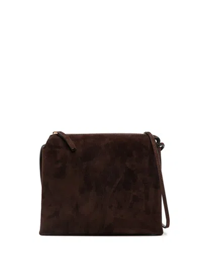 The Row Nu Twin Mini Crossbody In Suede In Brown