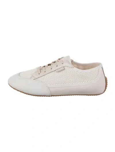 Pre-owned The Row Suede Leather Trim Embellishment Sneakers In White