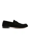 The Row Black Slip On Loafers In Black