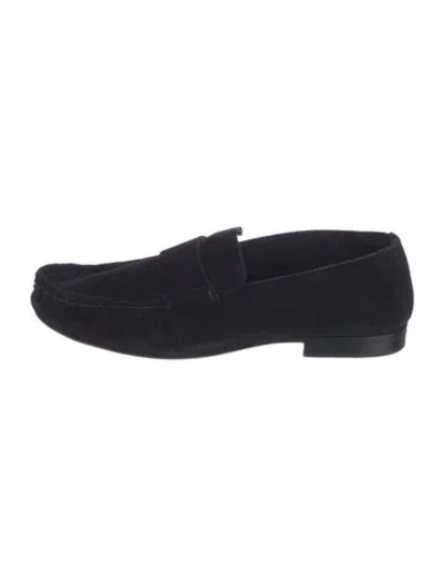 Pre-owned The Row Suede Loafers In Black