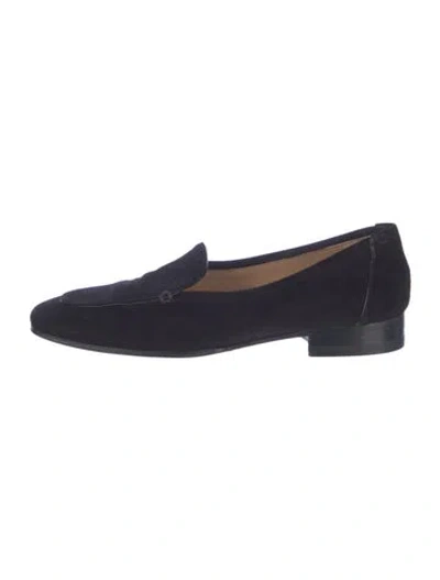 Pre-owned The Row Suede Loafers In Black