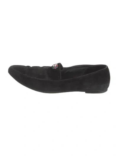 Pre-owned The Row Suede Loafers In Black