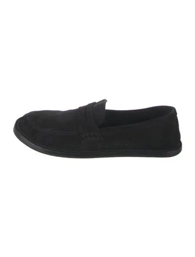 Pre-owned The Row Suede Loafers In Black
