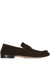 The Row Suede Soft Moccasins In Brown