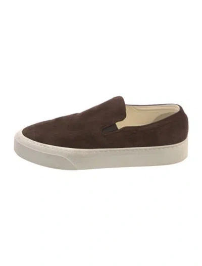 Pre-owned The Row Suede Loafers In Brown