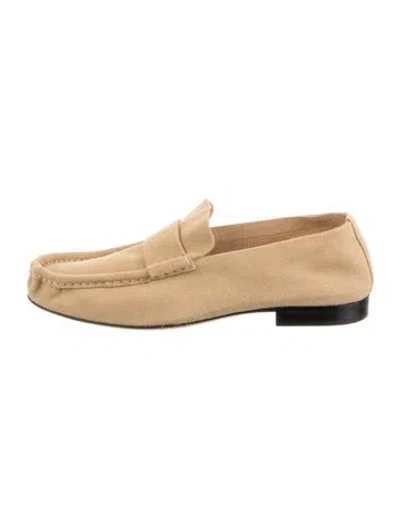 Pre-owned The Row Suede Loafers In Neutral