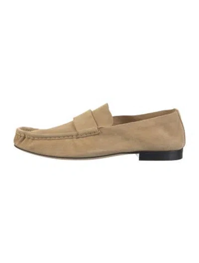 Pre-owned The Row Suede Loafers In Neutral