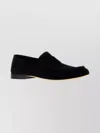 The Row Suede Loafers With Round Toe And Tonal Stitching In Black