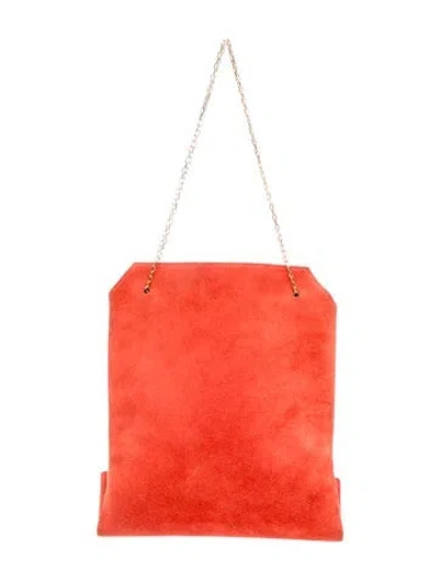 Pre-owned The Row Suede Lunch Small In Orange