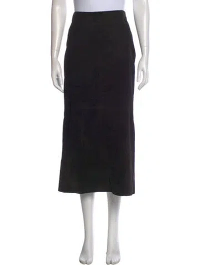 Pre-owned The Row Suede Midi Length Skirt In Black