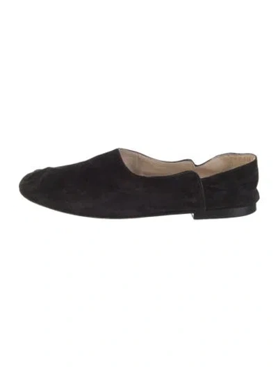 Pre-owned The Row Suede Mules In Black