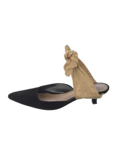 Pre-owned The Row Suede Mules In Black/neutrals