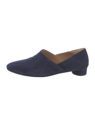 Pre-owned The Row Suede Mules In Blue