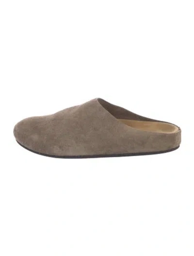 Pre-owned The Row Suede Mules In Gray