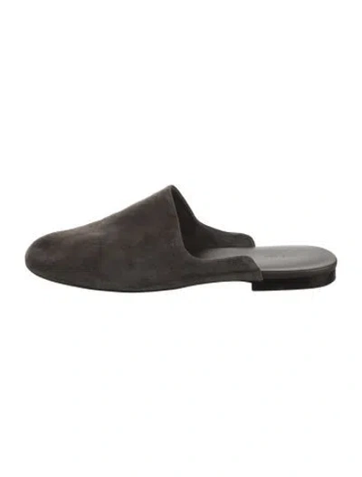 Pre-owned The Row Suede Mules In Gray