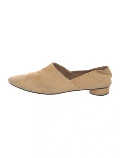 Pre-owned The Row Suede Mules In Neutral