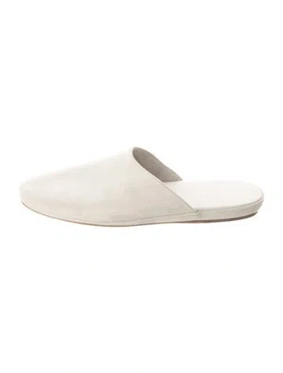 Pre-owned The Row Suede Mules In Neutrals