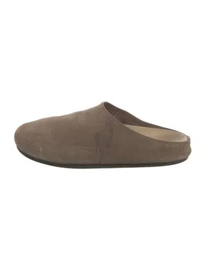 Pre-owned The Row Suede Mules In Neutrals
