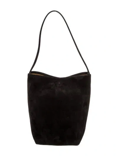 Pre-owned The Row Suede N/s Park Tote Medium In Black