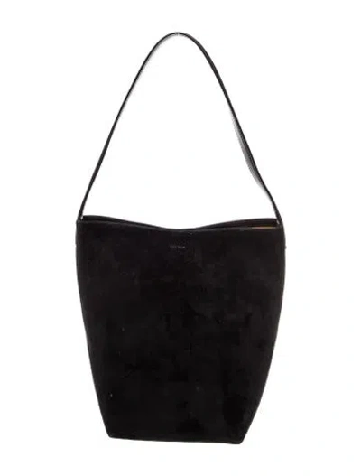Pre-owned The Row Suede N/s Park Tote Medium In Black