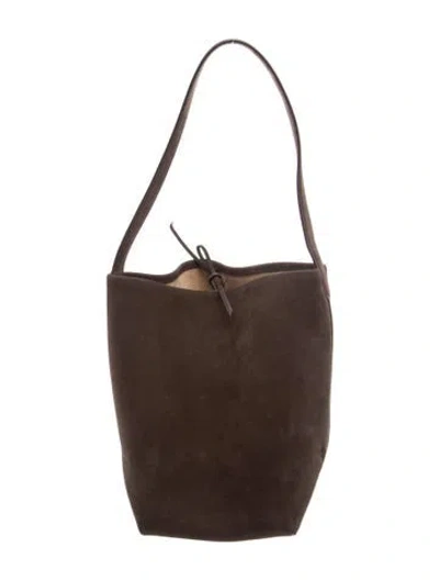 Pre-owned The Row Suede N/s Park Tote Medium In Brown