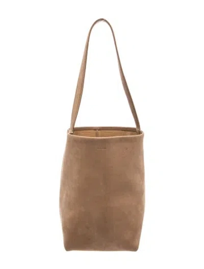 Pre-owned The Row Suede N/s Park Tote Medium In Neutral