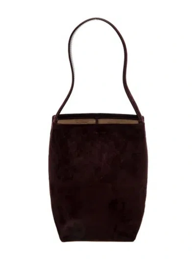 Pre-owned The Row Suede N/s Park Tote Small In Burgundy