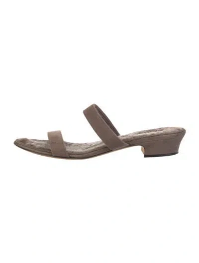 Pre-owned The Row Suede Sandals In Brown