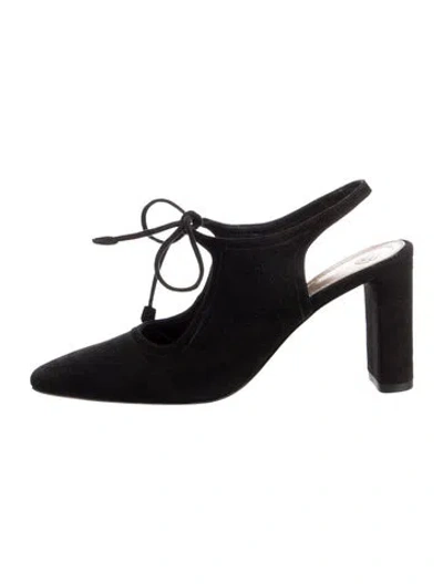 Pre-owned The Row Suede Slingback Pumps In Black