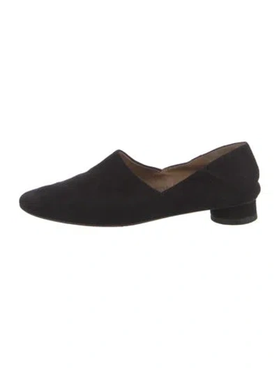 Pre-owned The Row Suede Slingback Sandals In Black