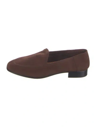 Pre-owned The Row Suede Slippers In Brown