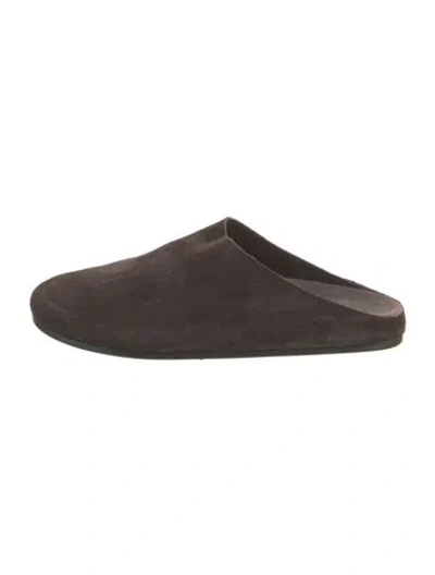 Pre-owned The Row Suede Slippers In Brown