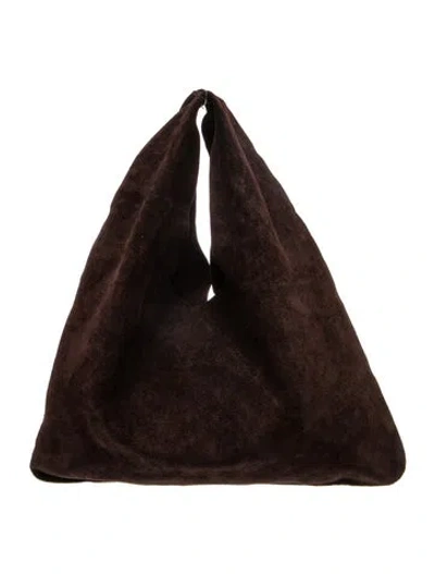 Pre-owned The Row Suede Small Bindle In Brown