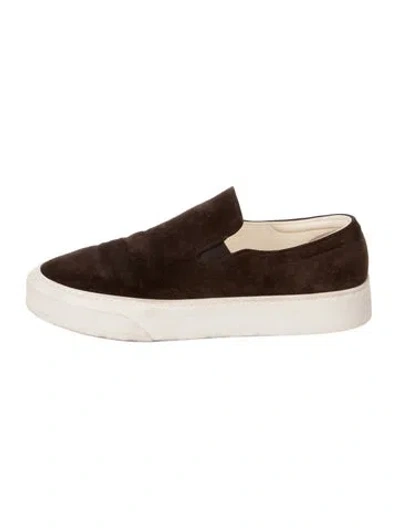 Pre-owned The Row Suede Sneakers In Brown