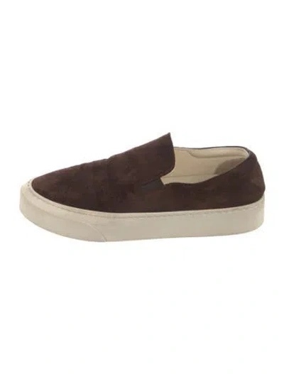 Pre-owned The Row Suede Sneakers In Brown