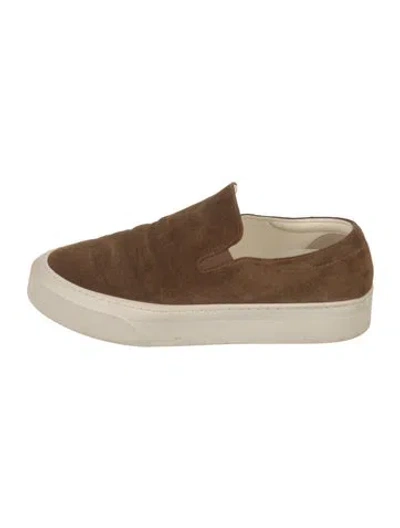 Pre-owned The Row Suede Sneakers In Brown
