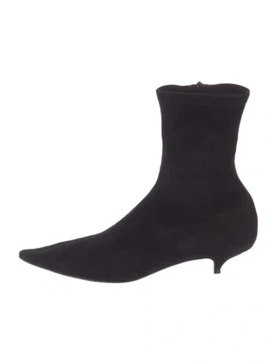 Pre-owned The Row Suede Sock Boots In Black