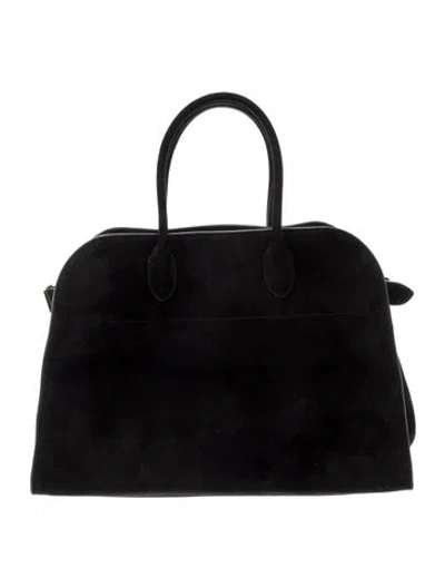 Pre-owned The Row Suede Soft Margaux 15 In Black