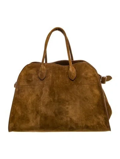 Pre-owned The Row Suede Soft Margaux 15 In Brown